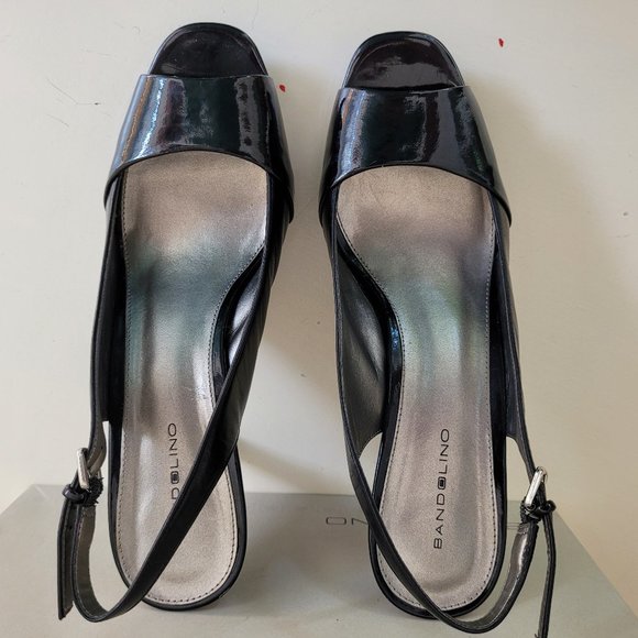 Bandolino Black Patent Slingbacks US 9.5 - Picture 8 of 9